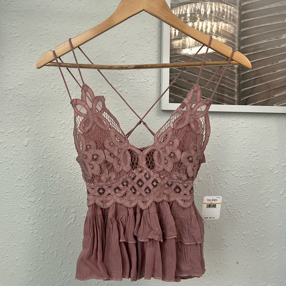 Free People Tops - Free People Dusty Mauve Adella Cami NWT